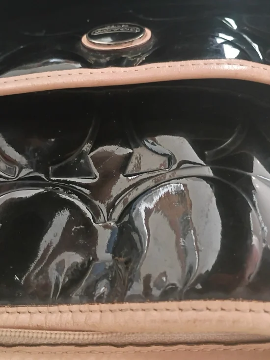 Coach Patent Leather Black Tote with Blush Trim - Picture 10 of 11